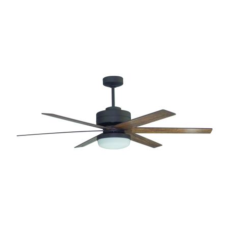 LITEX INDUSTRIES 54” Bronze Finish Ceiling Fan Includes Blades, LED Light Kit & Remote RS54EB6LR
